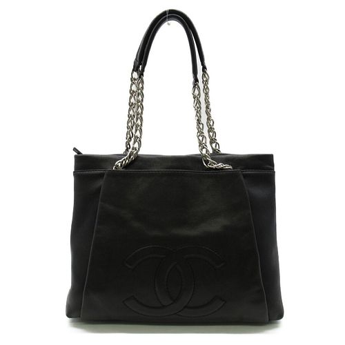 CHANEL LEATHER CHAIN TOTE BAG