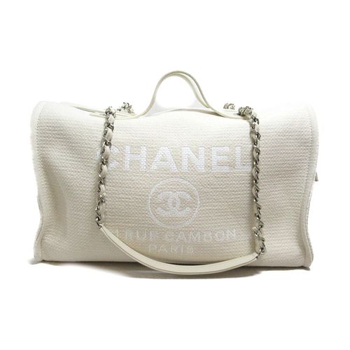 CHANEL DEAUVILLE LINE CANVAS TWO-WAY BOSTON BAG