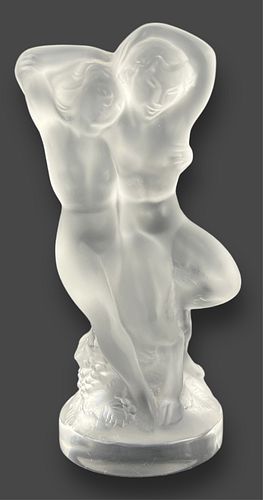 Lalique Frosted Crystal Sculpture Nude Lovers
