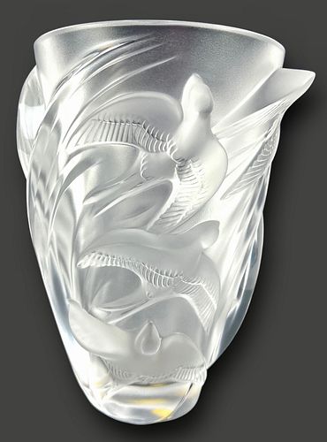 Lalique Martinets Crystal Vase