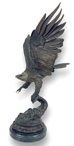 Lg Jules Moigniez Bronze "Eagle" Sculpture