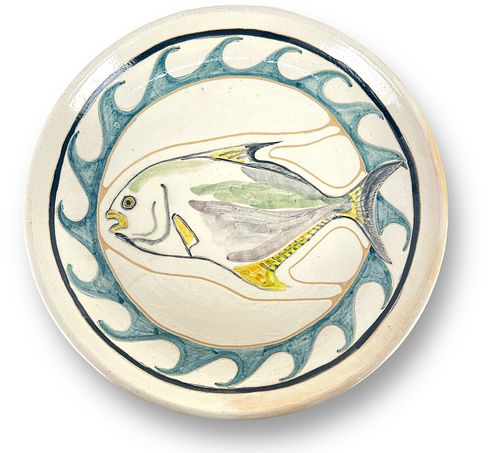 Shearwater Adele Lawton Ceramic Plate Fish Motif