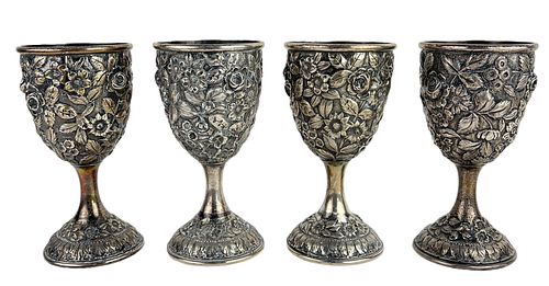 (4) Sterling Silver Goblets Baltimore Silver Co.