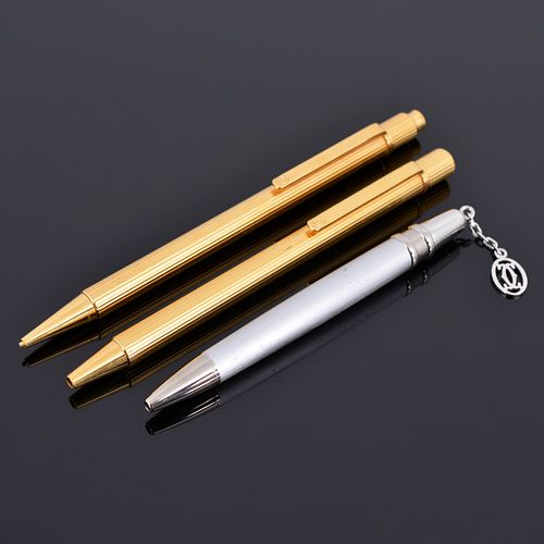 3 Cartier Writing Instruments: 2 Pens, 1 Pencil