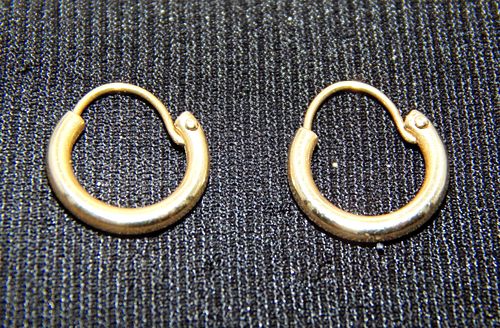 14K Gold Baby Huggie Earrings