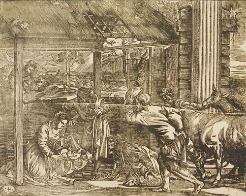 Giovanni Britto (German 1500-1550) woodcut