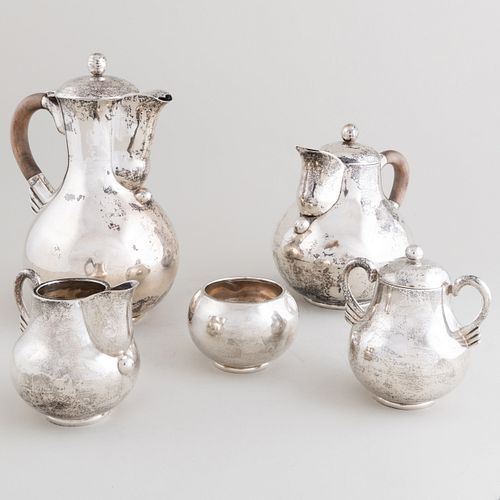 Mexican Silver Five-Piece Tea and Coffee Service