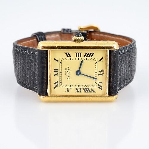 Cartier Tank Wristwatch, 18K Gold Vermeil