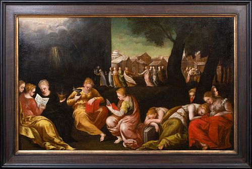  ALLEGORY OF THE MANY VIRTUES OF MARY OIL PAINTING 