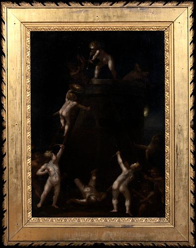 AN ALLEGORY OF WAR OIL PAINTING