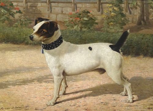 PORTRAIT OF A JACK RUSSELL OIL PAINTING
