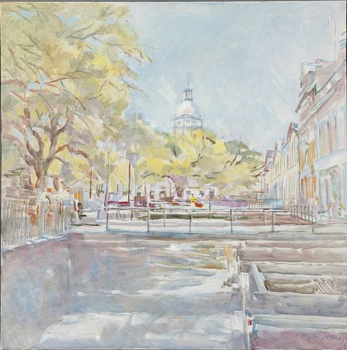 Myrtle Jones, Savannah City Hall, Acrylic on Canvas