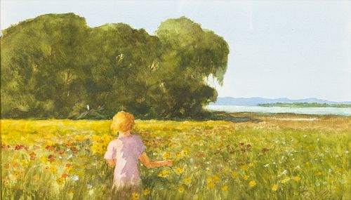 Ray Ellis (1921-2013), Picking Wildflowers, W/C