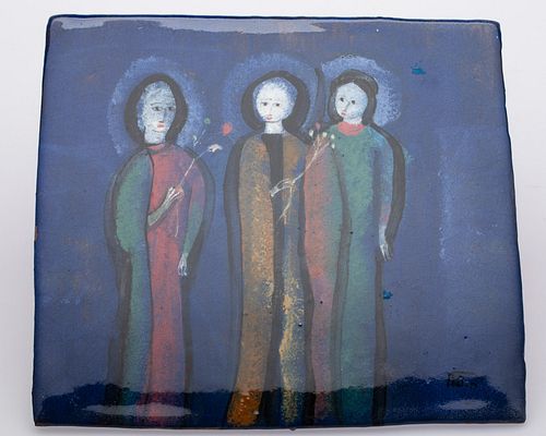 Polia Pillin (1909-1992), Plaque with 3 Figures