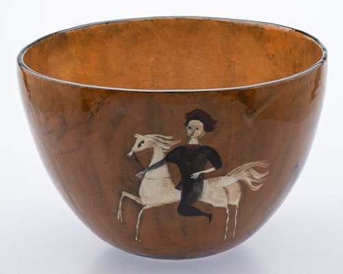Polia Pillin (1909-1992) Large Bowl with Horses