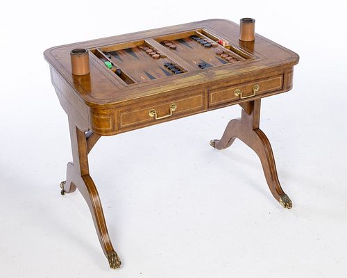 Maitland Smith Leather Covered Games Table