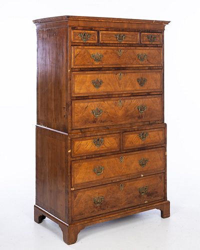 George III Style Walnut Chest on Chest