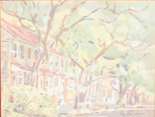 Myrtle Jones, Savannah Street Scene, Watercolor