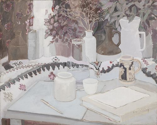 June Owen, Jar Series - Sea Lavender, Acrylic/Canvas