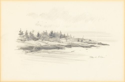 Ray Ellis (SC/MA, 1921-2013), Landscape Sketch