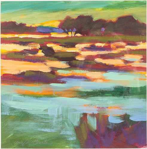Betty Anglin Smith, Abstract Landscape, Oil on Paper