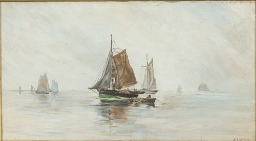 J. R. Walker, Seascape, Oil on Canvas