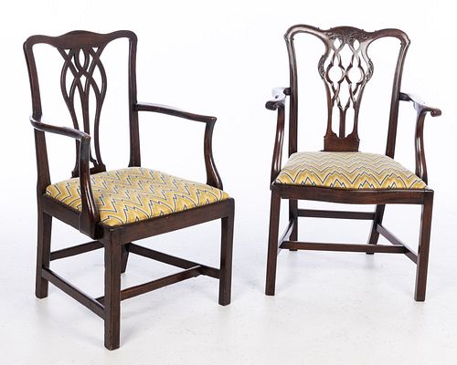 Two George III Style Open Armchairs, 19th/20th C