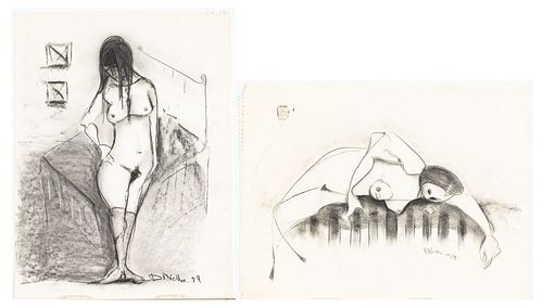 Laura DiNello, 2 Charcoal Works of Nudes