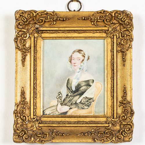 English School, Portrait of a Woman, Miniature
