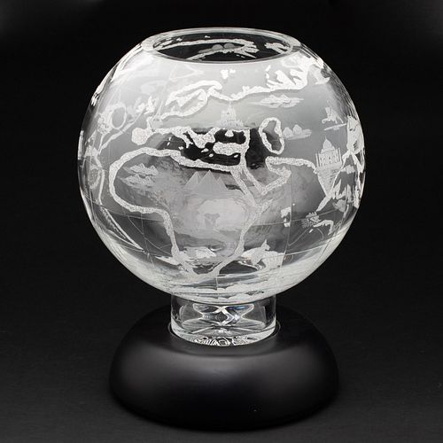 Waterford Crystal Millennial Globe on Stand, 2000