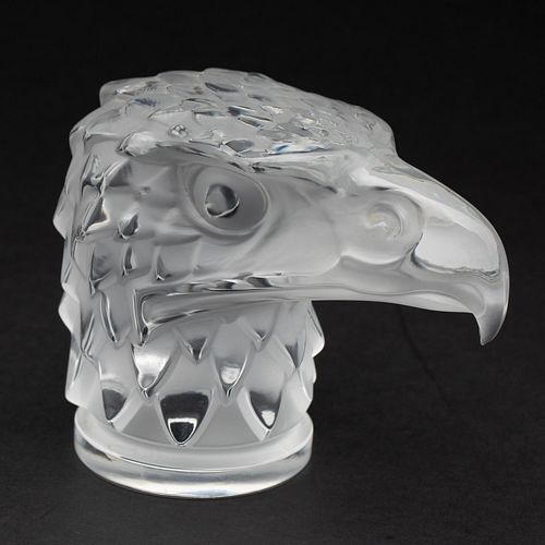 Lalique Molded Crystal Eagle Head