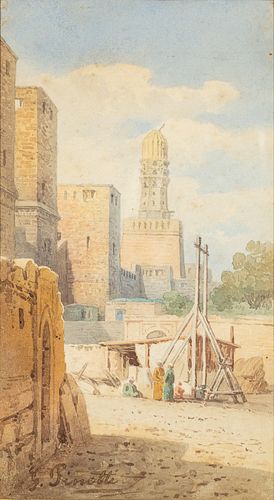 G. Pinotti (Italian, 19th c.), Cityscape, Watercolor
