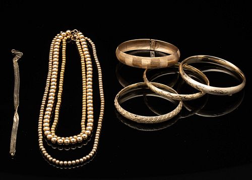 Five 14K Gold Bracelets & 3 Gold Necklaces