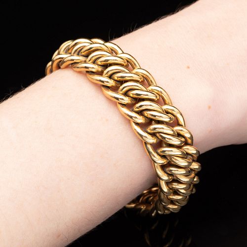 French 18K Gold Chain Bracelet