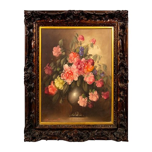 Original Oil on Canvas, Spring Bouquet of Peonies, Signed