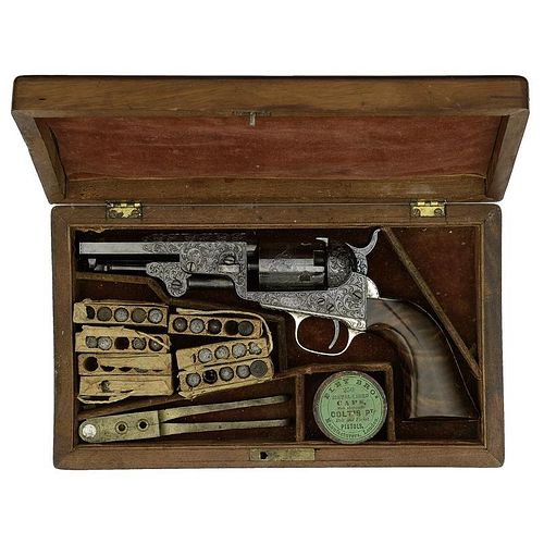 Factory Engraved Presentation Cased 1849 Colt Pocket Revolver, Present to Hon Arthur B. Calif Oct 1855