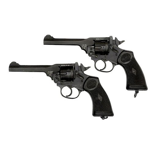**Consecutive Number Singapore Police Force Webley & Scott Mark IV DA Revolvers, Lot of Two
