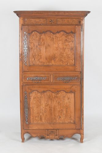 French Provincial Louis XV Inlaid Bonnetiere