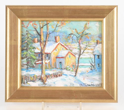 Christopher G. Willett (Born 1959) Winter Landscape, Oil on Board 