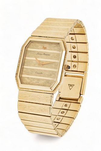 Lucien Piccard (Swiss) Quartz Wrist Watch, 14K Gold Ca. 1955, L 7" 88g