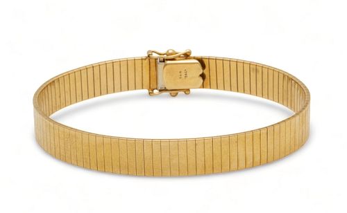 14k Yellow Gold Bracelet, Italy Ca. 1960, L 7" 22g