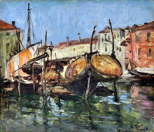 Henry Mosler "Venice" Oil on Canvas