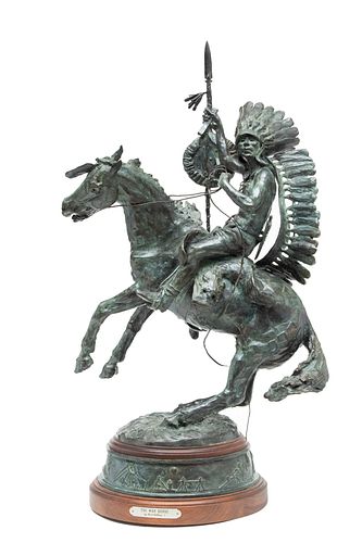 Fred Fellows, (Oklahoma, B. 1934) Bronze, "The War Horse", H 33" L 22"