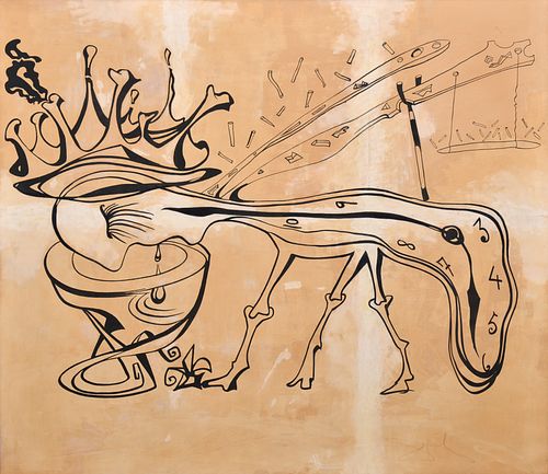 Large Salvador Dali Painting, 51"W