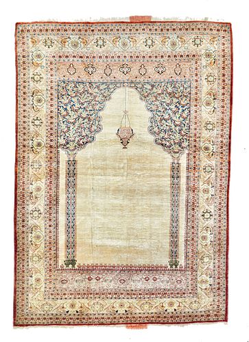 Antique Silk Tabriz 4'0'' x 5'8''