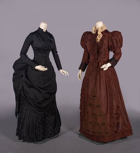 TWO SILK AFTERNOON DRESSES, 1888-1893