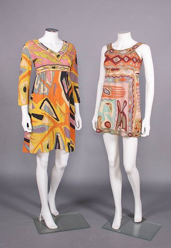 TWO PUCCI COTTON CREPE MINIDRESSES, ITALY 1960s