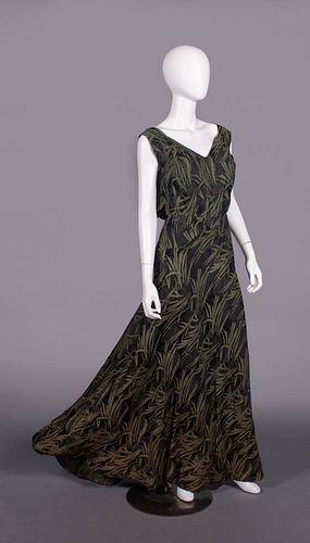 SILK LAME’ EVENING GOWN, c. 1935