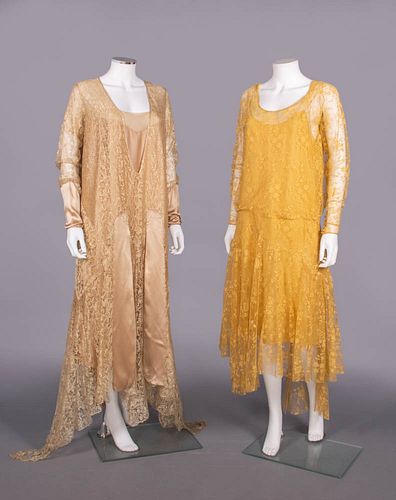TWO LACE EVENING GOWNS, 1925-1928