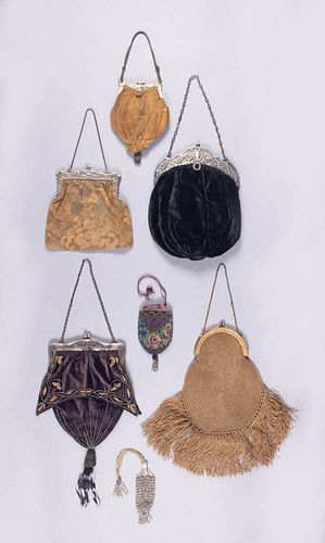 COLLECTION OF BEADED OR VELVET BAGS, 1910s-1920s